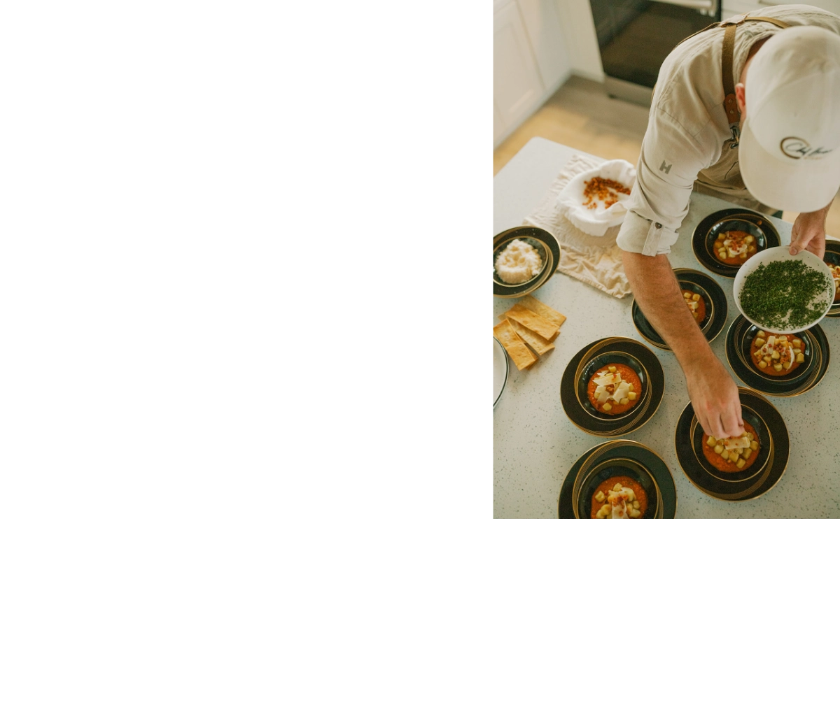 Private Chef Brian Michael preparing a luxurious dish